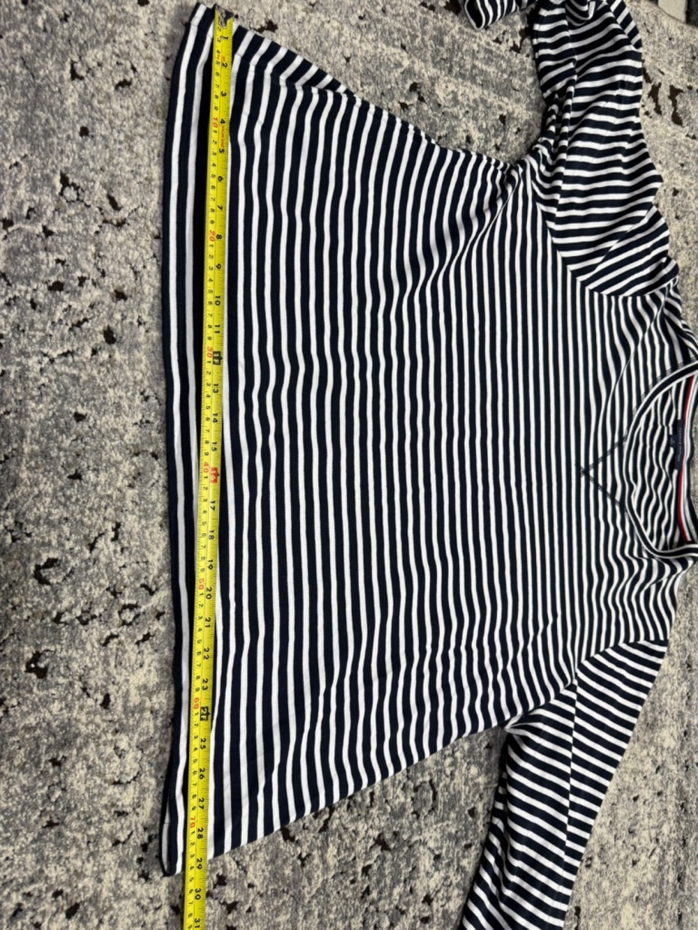 Tommy Hilfiger Striped Shirt Women's 3X Nautical Preppy Ruffle Sleeve Pullover - Picture 11 of 14